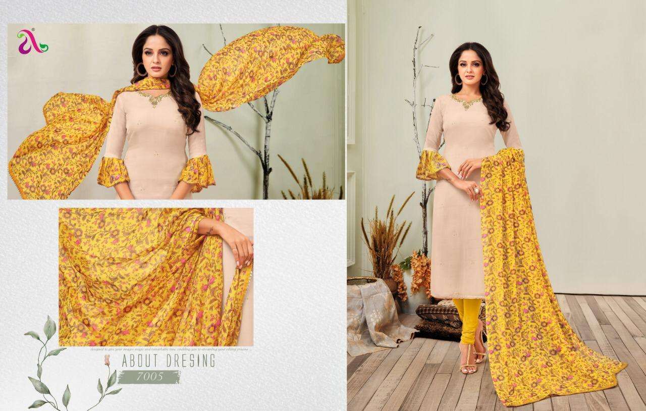 DAIRY MILK VOL-31 BY ANGROOP PLUS 7002 TO 7017 SERIES BEAUTIFUL STYLISH FANCY COLORFUL CASUAL WEAR & ETHNIC WEAR CHANDERI COTTON DRESSES AT WHOLESALE PRICE